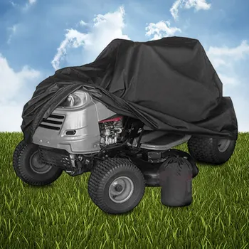 Grass Cutter Cover Oxford Cloth Black Car Coat Waterproof Garden Tractor Cover Прахоустойчив с преносима чанта за съхранение на косачка