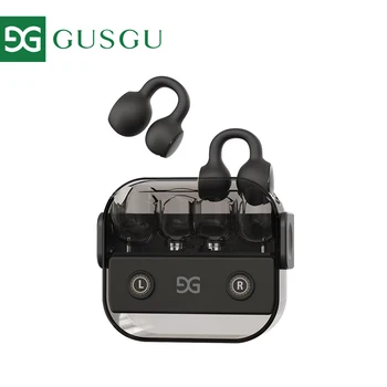 GUSGU GU01 слушалки Bluetooth 5.3 безжична слушалка HiFi стерео клип ухо дизайн игра слушалки двоен HD микрофон повикване слушалки