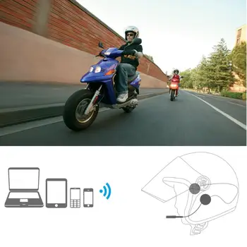 Handsfree мотоциклет безжичен Bluetooth-съвместим слушалки мотоциклет каска слушалка слушалки високоговорител музика за смартфон