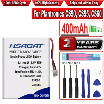 HSABAT 400mAh батерия за Plantronics C65, CS351, CS361, CS50, CS510, CS520, CS55, CS65, HL10, Savi 410 / 420 / 710 / 720, WH300, WH350