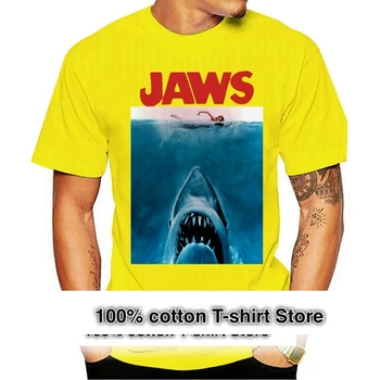 Jaws T риза Оригинален плакат Мъже Бяла мода Мъжка тениска с къс ръкав Памучни тениски