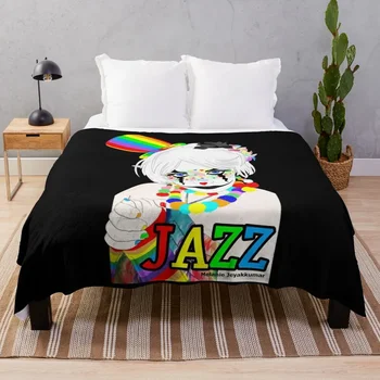 Jazz the Rainbow Clown Throw Blanket Flannel Multi-Purpose Single Blankets