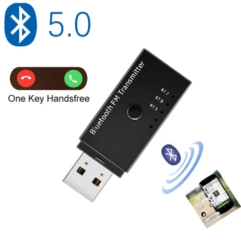 JINSERTA USB Bluetooth 4.2 FM предавател Безжичен FM модулатор кола Bluetooth комплект Handsfree музикален плейър за iPhone Samsung