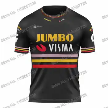 Jumbo Visma 2023 T Shirt Grand Tour Trilogy Колоездене Джърси Външни технически ризи Франция Испания Италия Tour Sepp Kuss Бягане