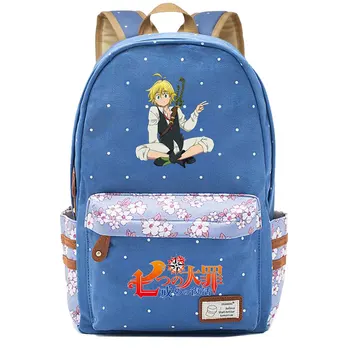 Kawaii Animal Seven Deadly Sins Boy Girl Kids School Book Bags Women Bagpack Teenagers Schoolbags Canvas Laptop Travel Backpack