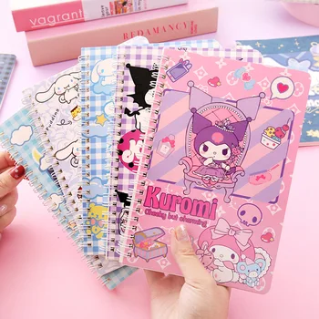 Kawaii Sanrio Kuromi Cinnamoroll A5 Coil Book Cartoon Cute Printing Pattern B5 Notebook Student Stationery Notepad Toy For Girls