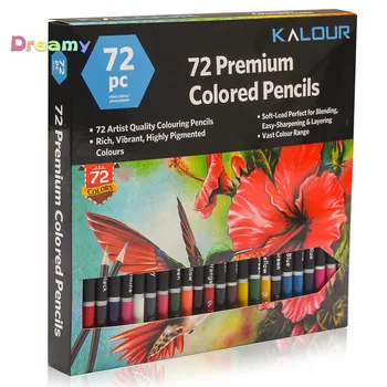 KLOUR 72 цвята Комплект първокласни цветни моливи. Богата, жизнена, силно пигментирана, лесна за заточване и наслояване, широка цветова гама