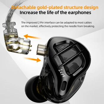 KZ ZAR в ухото кабелни слушалки хибридна технология кабелна слушалка 3.5mm щепсел шумопотискане ергономичен дизайн преносими слушалки