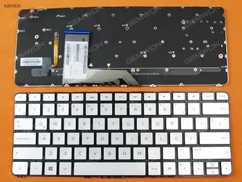 LA Клавиатура за лаптоп за HP Spectre x360 13-4000 13-4100 13-4200 Сребърна подсветка