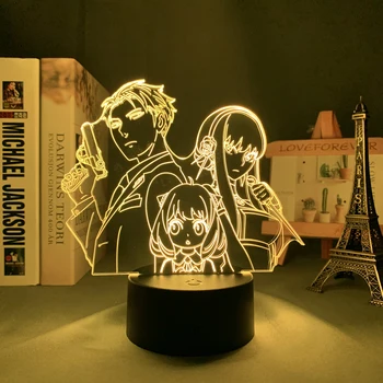 Led Light Anime Spy X Семейство за дете Декорация на спалня Осветление Рожден ден Подарък Фенове Манга Spy X Семейство 3d нощна лампа Нощно шкафче