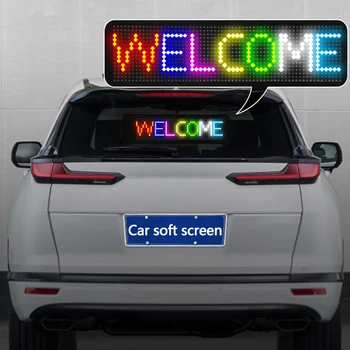 LED екран знак Bluetooth превъртане съобщение дисплей съвет ап контрол меки гъвкави Led панел кола дисплей за магазин