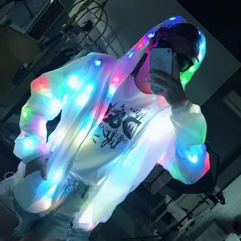 LED осветление палто светлинен костюм творчески водоустойчиви дрехи танци LED светлини палто Коледа парти дрехи
