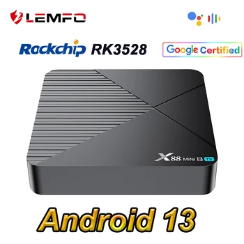 LEMFO X88 Smart TV Box Android 13 Rockchip RK3528 Android TV Box 8K WIFI6 BT5.0 Set Top Box Google Сертификати Media Player