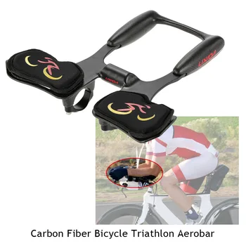Lixada Carbon Fiber Bicycle Aerobar Bike Road Triathlon Подлакътник Кормило Bike Racing Aero Bar
