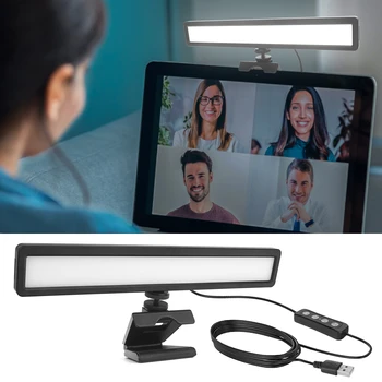 LUXCEO WS66 LED екран светлина PC лаптоп уеб камера запълване лампа с клип статив за селфи на живо Офис събрание осветление