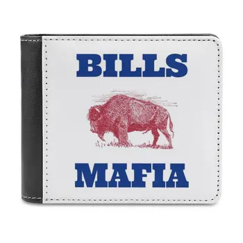 Mafia Персонализирани портфейли Мъже Висококачествена Pu кожа за портфейли Луксозни мъжки подаръчни сметки Buffalo Football Bills Mafia New York