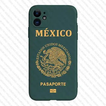 Mexico Калъф за паспорт за iPhone 15 14 Pro Max 13 12 11 Mini X XS XR 7 8 6S Plus SE
