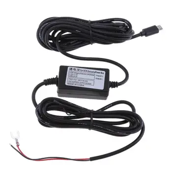 Micro USB твърд проводник Auto зарядно кабел 12V-35V до 5V за камери Auto DVR мощност 3.5m