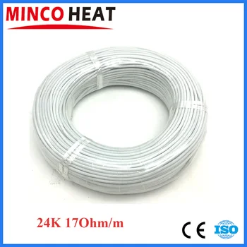 MINCO HEAT 10/20/30/50/100 3mm инфрачервен нагревателен проводник 24K 17Ohm / m силиконов гумен кабел за подово затопляне