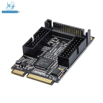 MINI PCI-E към двоен порт 19PIN преден 19 пинов 5Gbps разширителна карта 4-портов адаптер карта D720201