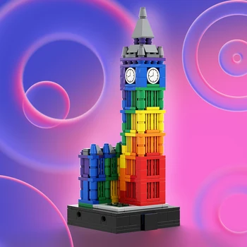 MOC Famous Britain Colorful Big Ben II Bricks The Clock Tower Street View Architecture Building Block Kids Toy Birthday Gift