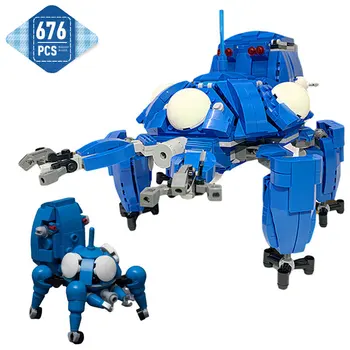 Moc Аниме призрак Обстрелваният робот Mecha Tachikomas градивен блок комплект MOC-124687 Blue Mecha модел тухла играчка подарък