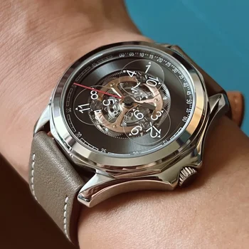 Mysterious Code Men Часовници Miyota Автоматичен механичен 40mm ръчен часовник 50M водоустойчив сапфирен скелет Concept Dial Watch
