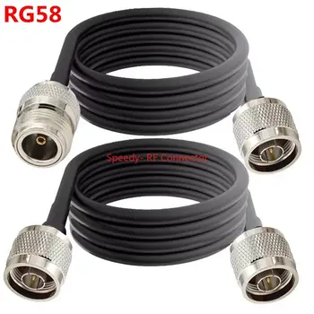  N тип мъжки женски RG58 коаксиален кабелен удължителен конектор N до N мъжки женски кримпване за RG58 Pigtail 50ohm бърза доставка месинг
