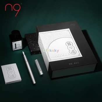  N9 Gui Ji Fountain Pen Тяло от алуминиева сплав, калъф за подаръци, дневник, калиграфия, гладки писалки, идеален за мъже и жени