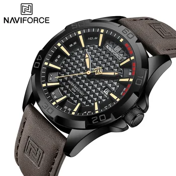 NAVIFORCE марка класически мъжки часовник мода луксозна кожена лента водоустойчив мъжки ръчен часовник кварцов часовник Relogio Masculino 2023