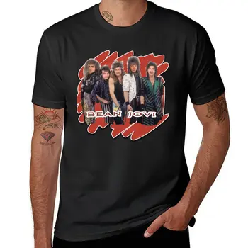 New Bean Jovi Rock Band 1990 Поп рок комик Смешна музикална тениска Аниме тениска мъжки тениски