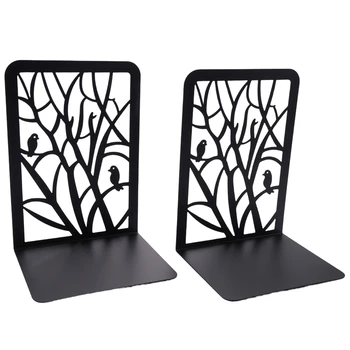 NEW-Book Ends, Book Ends For Рафтове, Декоративни Bookends За книги, Bookends За училище, Дом или Офис (Черен, 1 Pair)
