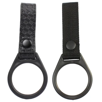 Night Stick Ring Holder Slide-On Duty Belt Ring Holder For C/D Cell Flashlight Black Ring Durable for Hunting