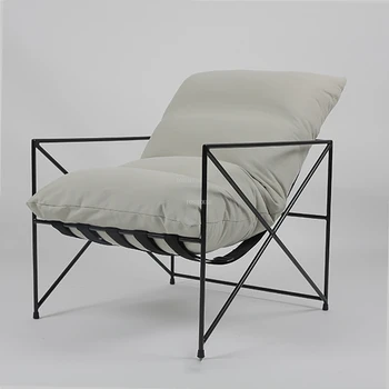 Nordic желязо хол столове творчески дома мебели единичен диван стол облекло магазин мързелив фотьойл плат обратно диван стол