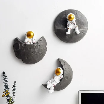 Nordic стена декорация астронавт смола стенни рафтове Начало декор 3D астронавт фигурки за хол спалня стена висящи декор