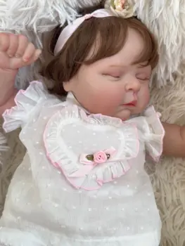 NPK 50CM меко тяло преродено бебе момиче праскови кукла с 3D кожата множество слоеве живопис с видими вени меко докосване кукла