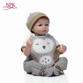 NPK много мек 22inches 55cm прероден бебе кукла реалистичен мек силиконов винил истински нежно докосване сива кукла Безплатна доставка
