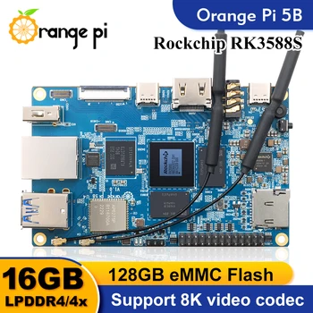 Orange Pi 5B 16GB Ram едноплатков компютър RK3588S 128GB EMMC Платка за разработка на Wifi-BT Orangepi 5B Run Debian Ubuntu Android