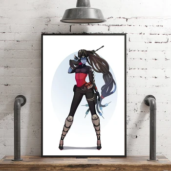 Overwatch вдовица игра плакат изкуство алтернатива на минималистичен плакат платно печат декорация на дома (без рамка)