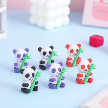 Panda 3D Erasers Creative Cartoon Pencil Eraser за деца Kawaii канцеларски материали Празничен подарък Студентски награди Училище 1бр