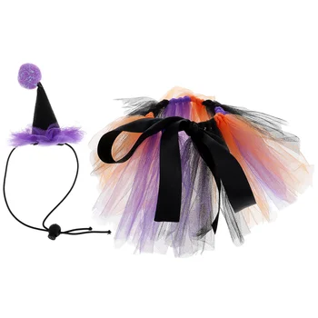 Pet Tutu тиква декор куче костюм дрехи аксесоари коса обръчи връх шапка декоративна пола лента за глава Хелоуин окото