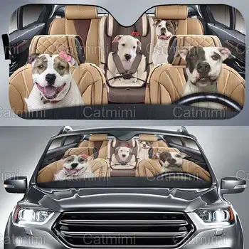 Pit Bull Terrier Car Sun Shade, Funny Pit Bull Sunshade, Pit Bull Auto Sun Shade, Car Sun Protector, Family Gift, Подаръци за нея
