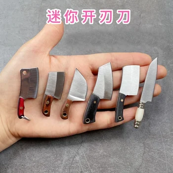 Pretend Play Doll House Mini Knife with Case Model for Miniature Dollhouse Kitchen Furniture Decoration Accessories