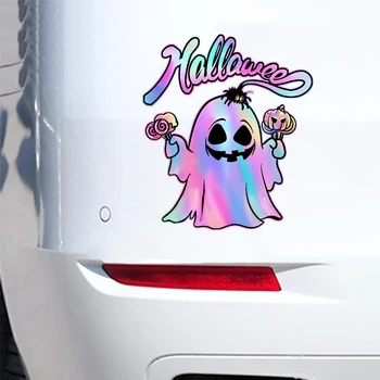 Rainbow White Dreamy Halloween Ghost Skull Cat Series Стикер за домашна стена Стайлинг на автомобили Creative Cool Horror Fashion Decal Decor