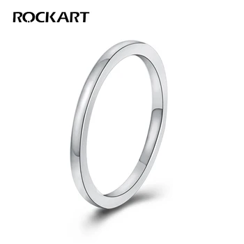 ROCKART Silver 925 Пръстен за пръсти Без алергии Корейски дизайн основни пръстени за жена кръгли ленти Circlet бижута 1.3MM тънка линия