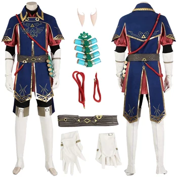 Royal Guard Link Cosplay Fantasy Hat Elf Ears Аниме игра Zerda костюм маскировка мъже Хелоуин ролева игра фантазия дрехи