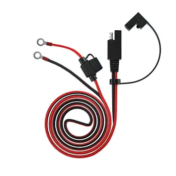 SAE Harness Wire Ring Lug Cable Cord Adaptor 1.4M Кабел за зареждане на батерията Издръжлив меден проводник за оборудване на открито за превозни средства