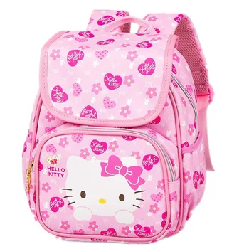 Sanrio карикатура Hello Kitty студент PU училище чанта момиче цип флип капак дете деца водоустойчив лек раница чанта