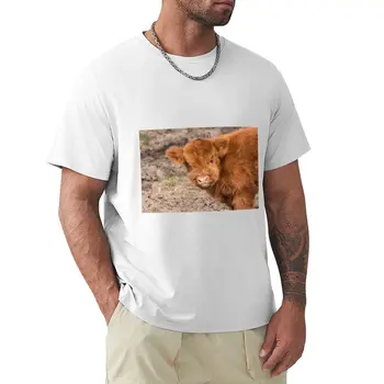 Scottish Highland бебе coo тениска графичен тениска хипи дрехи тънък годни тениски за мъже
