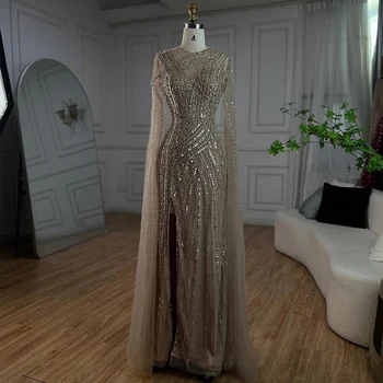 Serene Hill арабски елегантен нос ръкави русалка голи Дубай вечерни рокли рокли мъниста лукс за жени парти 2024 LA71429B